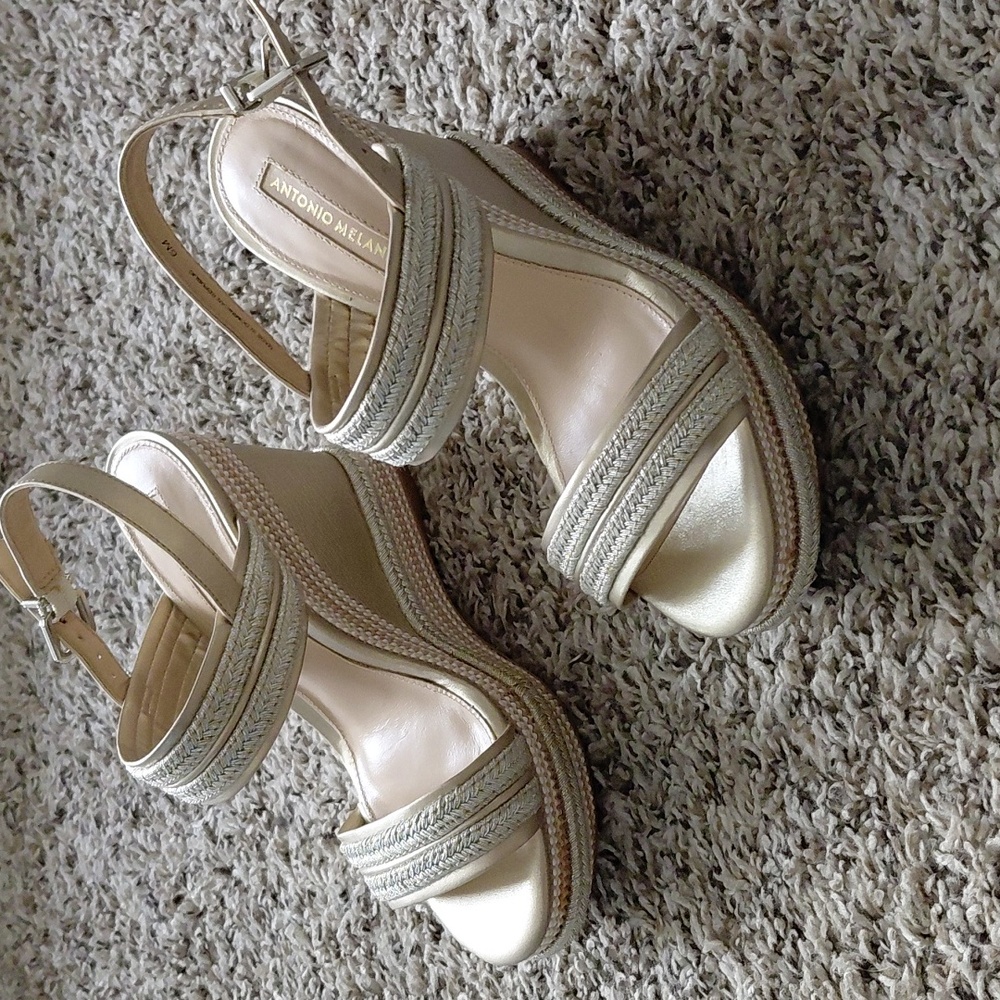 Gold Wedge Sandals